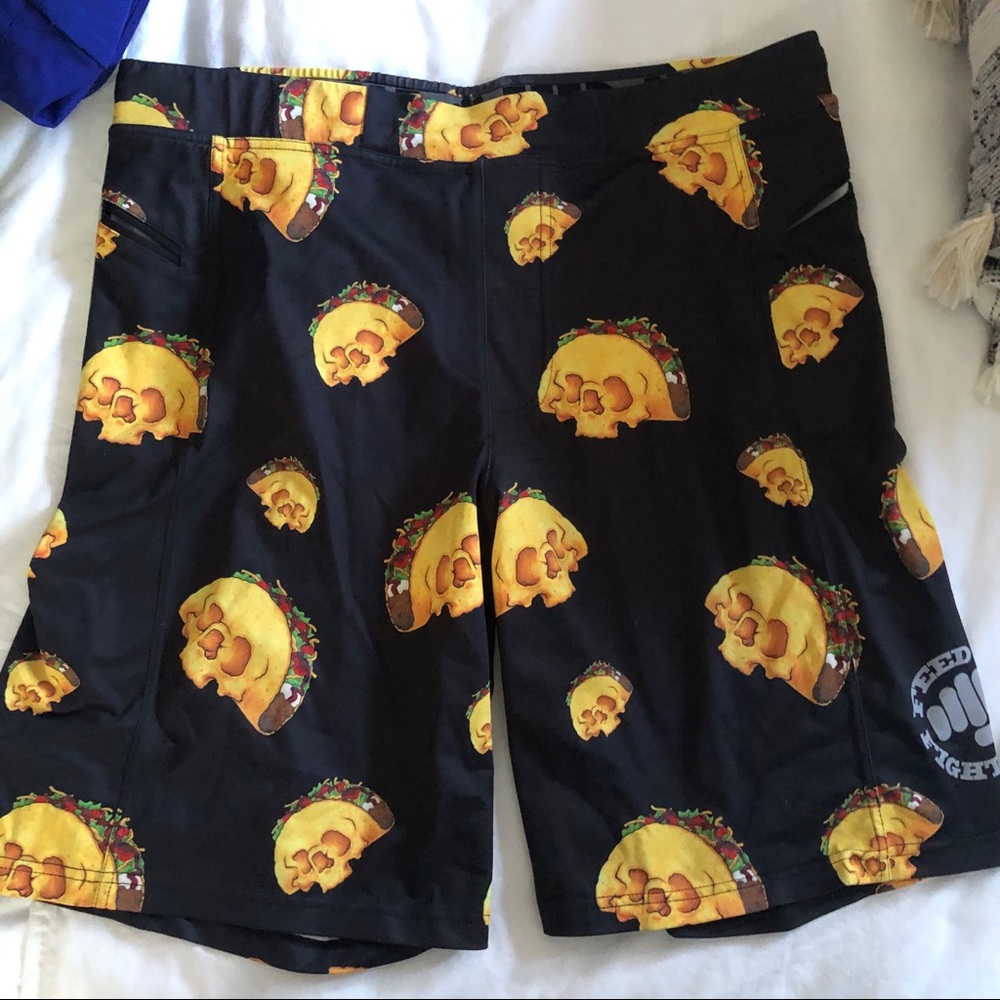Feed Me Fight Me workout shorts
